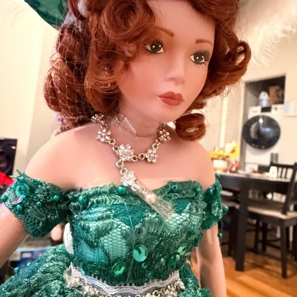 Rustie Porcelain Doll in Sparkling Green Dress - www.rajagirimanappuram.com Rustie Porcelain Doll in Sparkling Green Dress - www.rajagirimanappuram.com